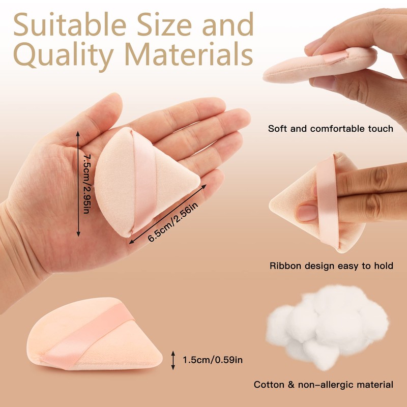 2 Pcs EVAOUXIU Triangle Powder Puff for Face Powder, Soft