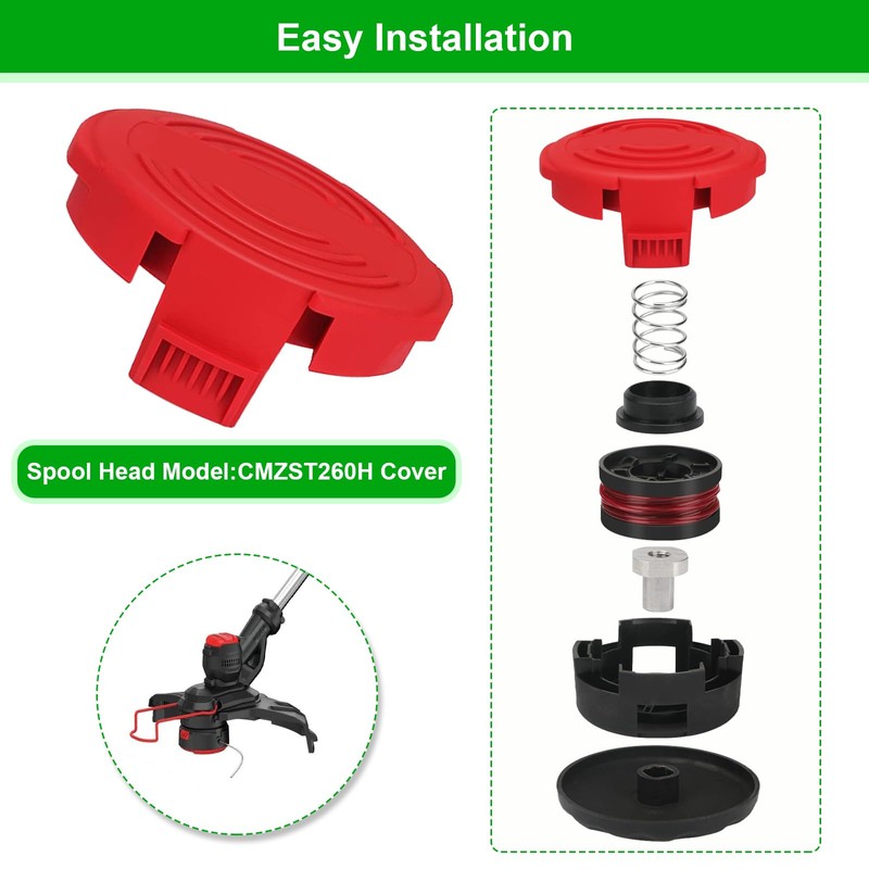 CMZST260H Trimmer Head Cap Cover + Spring + Base Compatible