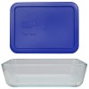 Pyrex 7211 6-Cup Rectangle Glass Storage Dish w/ 7211-PC 6-Cup