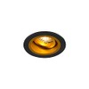 Qazqa Recessed Modern Chuck Round Black with Gold & Brass