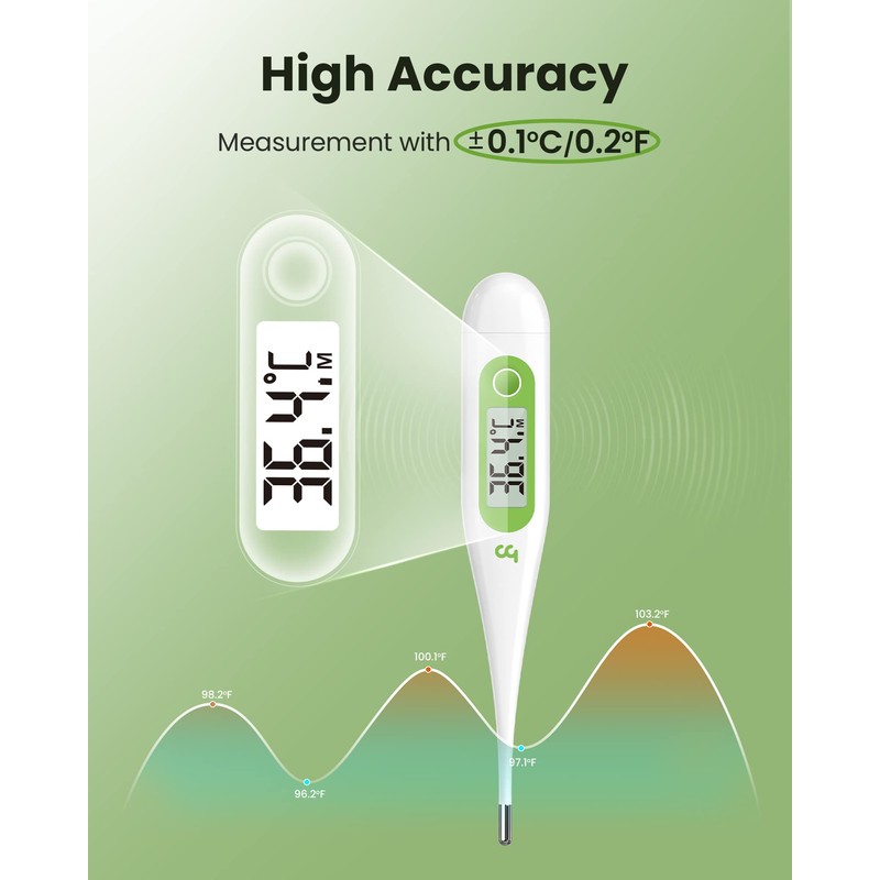 Digital Thermometer, Oral Thermometer Adults Kids Babies, Accurate Fast Switchable