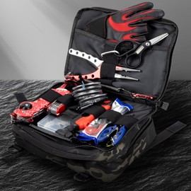 Jueachy Tactical Molle Pouch Large Admin Bag Utility Tool Pouches Molle Attachment EDC Pouches Expandable Molle Accessories Organizer Medical Pocket U.S.A Patch Included Black CP Camouflage