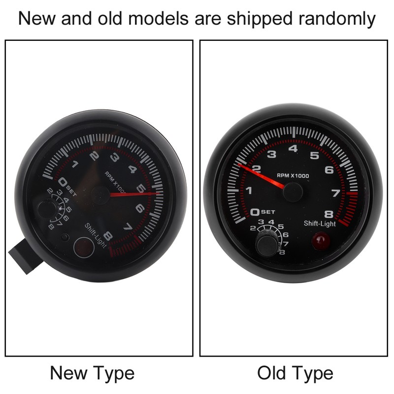 3.75in Black Racing Car Tachometer 0‑8000 RPM 12V Universal Automobile