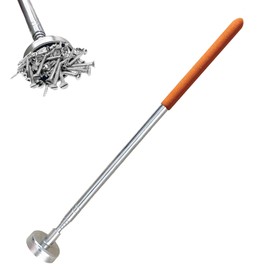NEOCLICK Telescoping Magnetic Sweeper Pickup Tool, 40” Extendable Magnet Stick with 35 LB Pull Capacity, Strong Handheld Magnet Pick up Tool for Retrieving Nails, Screws and Metal Objects (Orange)