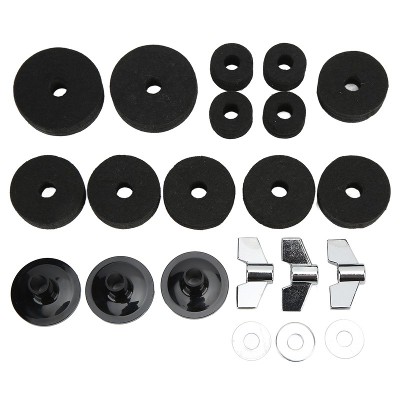 21Pcs Cymbal Replacement Accessories Felts Sleeves Wing Nuts Washers for