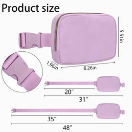 Invool Bum Bag for Women Men, Fanny Pack with Adjustable Straps Crossbody Fashion Waist Pack, Running Belt Bag for Travel Workout Cycling Hiking (Purple)