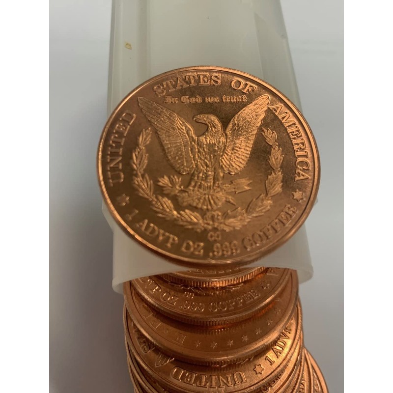 Twenty 1 OZ. Morgan .999 Fine Copper Bullion Art Rounds