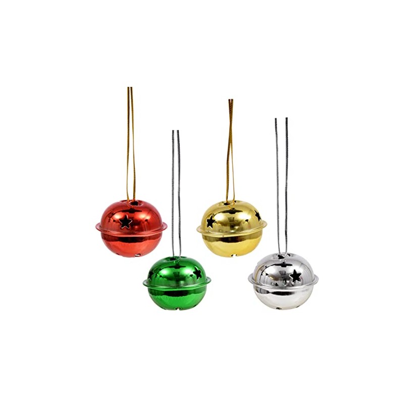 Christmas House Decorative Miniature Gold Jingle Bells - 9 Count