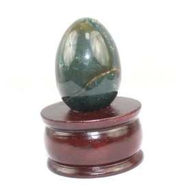 Jet International Natural Bloodstone Gemstone Egg 45-50mm A + Hand Carved Crystal Altar Healing devotion focus Spiritual Chakra Cleaning Metaphysical Crystal Therapy Picture is just a Re