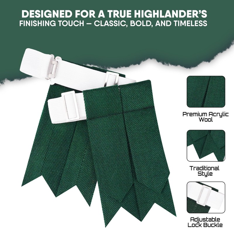 Men’s Kilt Flashes with Adjustable Buckle – Plain & Tartan