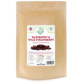 Raspberry & Wild Strawberry Loose Tea – Refreshing Fruit and Herbal Tea – Raspberry & Wild Strawberry with Hibiscus & Rose Peel & Raisins & Chokeberry (175g)