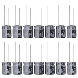 ALLECIN 220uF 50V 10x13mm Electrolytic Capacitor 220 UF MFD 50 Volt 0.39x0.51in Aluminum Capacitors (Pack of 15)