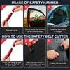 wenvastree 2-Pack Car Safety Hammer Seatbelt Cutter, Glass Breaker Car