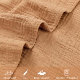 Jundetye Muslin Baby Lounger Cover, 2 Pack Muslin Cotton Newborn Lounger Cover for Girls Boys, Soft Removable Slipcover for for Infant Lounger, Brown Hat