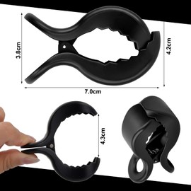 Jinlaili Pack of 4 Pushchair Clips, Clip for Attaching Toys, Pram Clips, Pram Accessories, Universal Pram Clips for Attaching Blankets, Clothes, Toys, Black