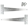 Keypak 2 Pack 300mm (12") T-Hinges Zinc Plated, Corrosion-Resistant Metal