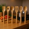 Bamboo Cooking Utensil Set 6 Piece Sustainable Kitchen Tools For