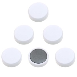 Tupalizy 6PCS Small Fridge Magnet Round Locker Magnets for Whiteboard Pictures Photos Hanging Refrigerator Dry Erase Board School Teacher Adult Crafts Office Classroom Home Kitchen Use (White, 3cm)