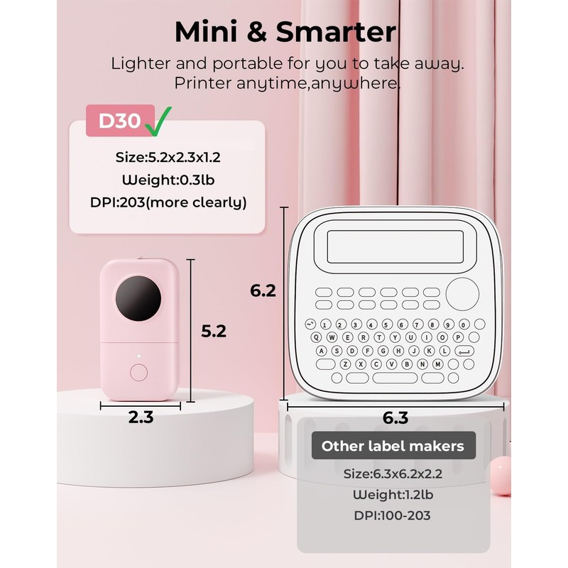 Phomemo D30 Label Printer Sticker Printer Bluetooth Thermal Label Printer