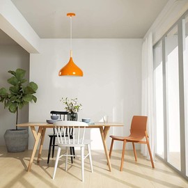 LEDSone Modern Mosque Shaped Orange Pendant Light Shade Industrial Hanging Ceiling Lighting Ideal for Dining Room Bar Clubs & Restaurants (1 Pack)