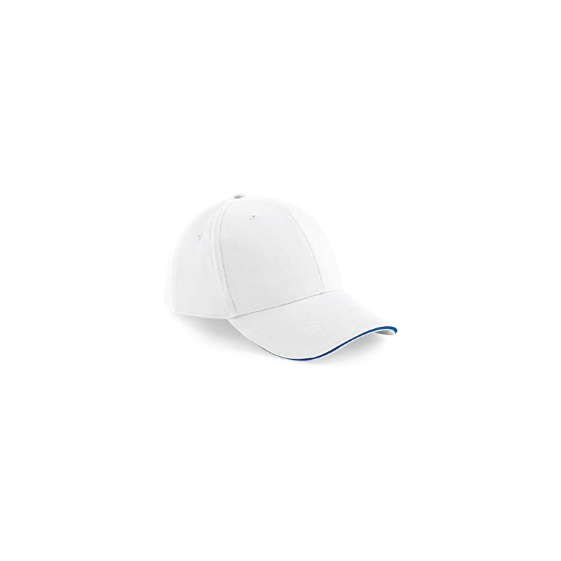 Beechfield Unisex B020 Athleisure 6-Panel Cap, White/Blue, One Size