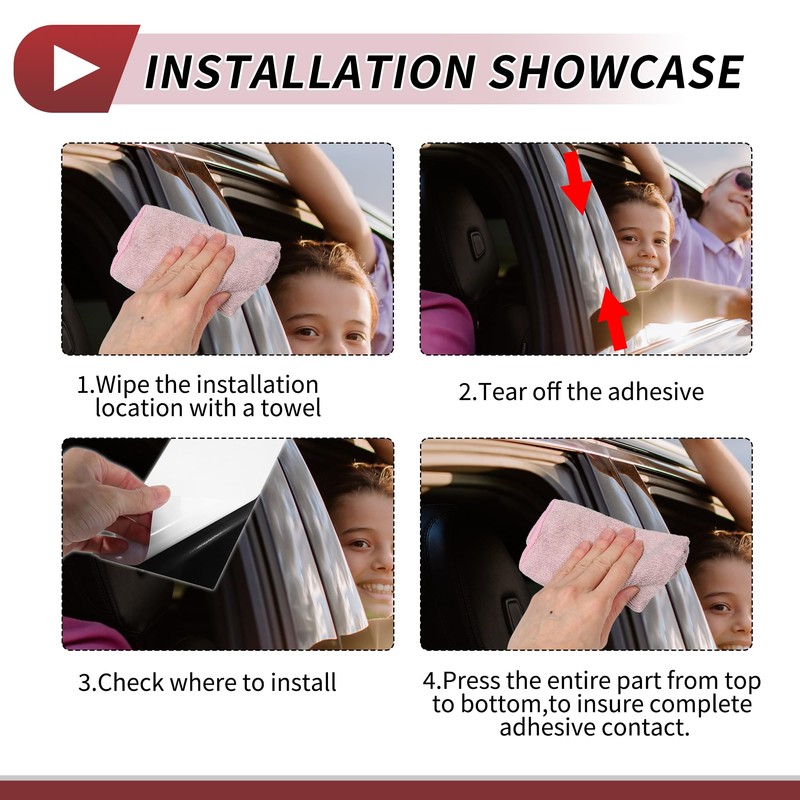 HEROFFIX 6 Pcs Door Pillar Window Trim for Nissan Sentra