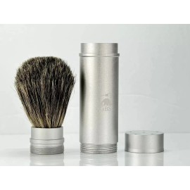 Haryali London 1PC Travel Shaving Brush Pure Badger Hair Removable Aluminum Handle Portable