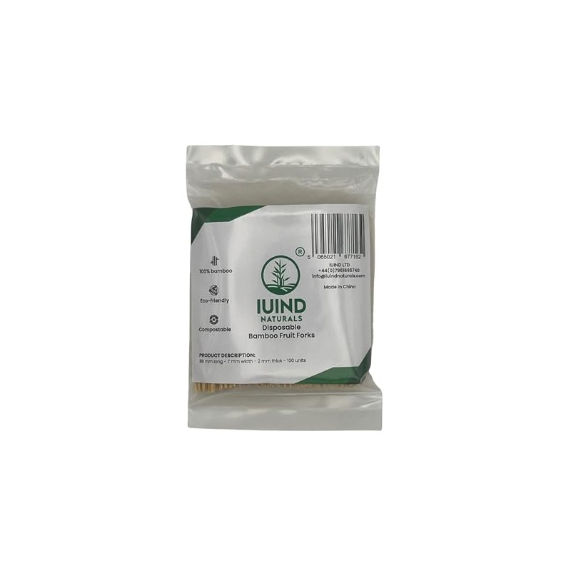 Disposable Bamboo Fruit Forks – 88mm Long, 7mm Wide, 2mm