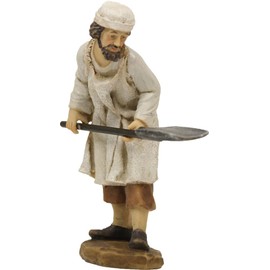 FADEDA 2 x baker with bread slider, height: 11 cm, hand-painted, detailed nativity figures, Christmas table decoration, nativity accessories