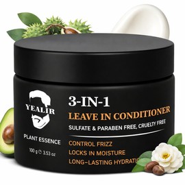 YEALIR Leave In Conditioner for Men, Frizz Control Hair Moisturizer, 3.53oz