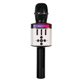 Easy Karaoke Bluetooth® Wireless Microphone with Speaker and Lights ~ Black