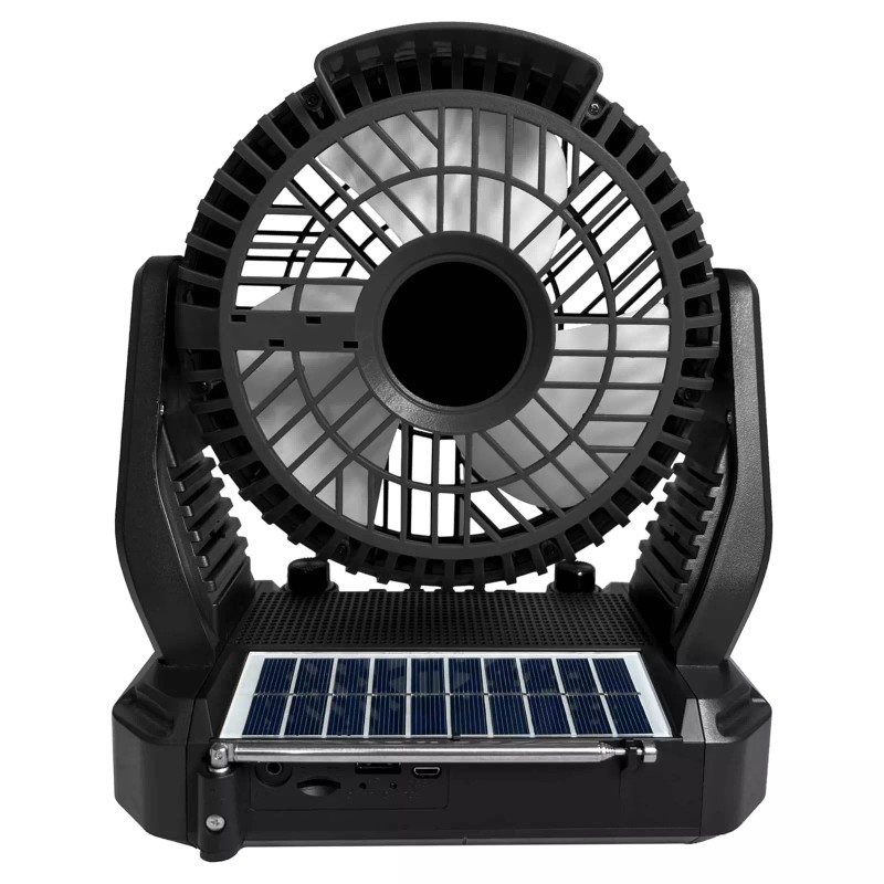 Supersonic Solar-Powered BT Speaker with FM Radio, LED Flashlight &