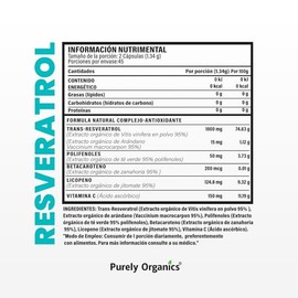 Purely Organics | Combo Resveratrol Gold 1340 mg + Vitamina C 750 mg | Apoyo Antioxidante e Inmunológico | 90 cápsulas c/u