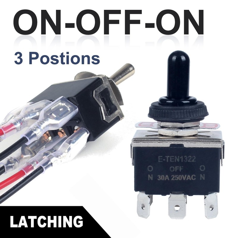 DWMD 2Pcs 30Amp 250V AC DPDT Latching Rocker Toggle Switch,