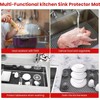 TOOVEM 28.3"x14.4" Sink Protector - Farmhouse Drain Hole Mat, Kitchen