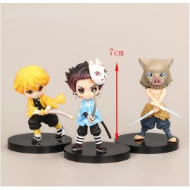 Unbranded NEW Demon Slayer 6 Pieces Cute Anime Action Figure Set, Cartoon Doll Statue Game