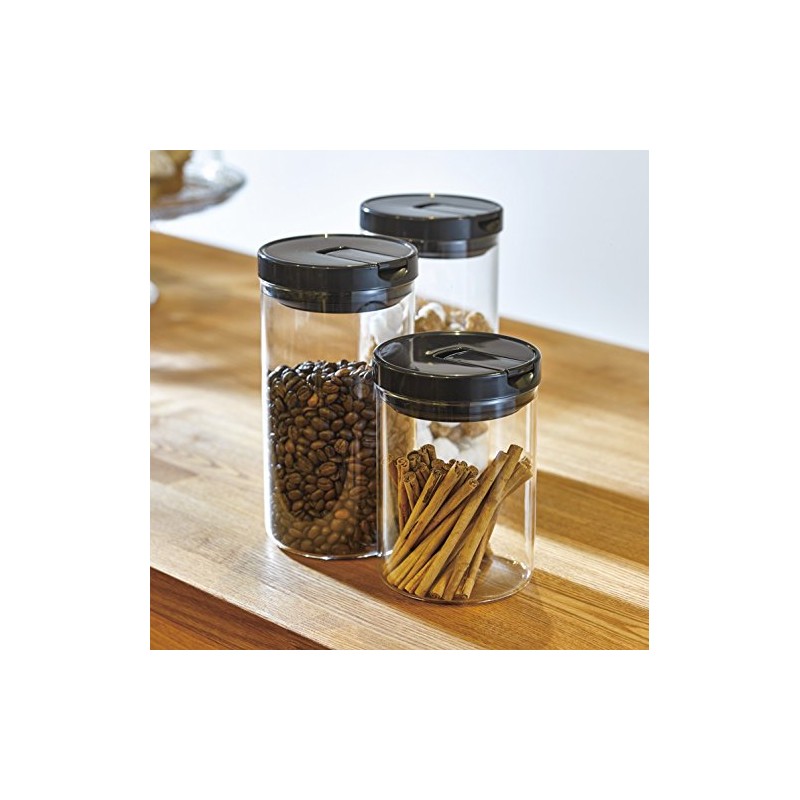 HARIO MCN-200B Coffee Canister, M, Black