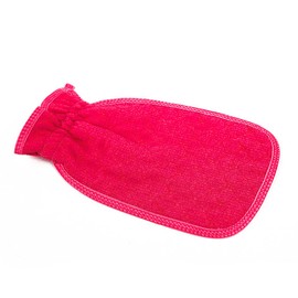LissomPlume Exfoliating Glove Rubbing Bath Shower Towel Body Massage Mitt Red