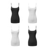 Basic Solid Long Length Adjustable Spaghetti Strap Tank Top 4-Pack,