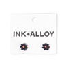 INK+ALLOY - Aretes pequeños con abalorio para mujer, diseño de
