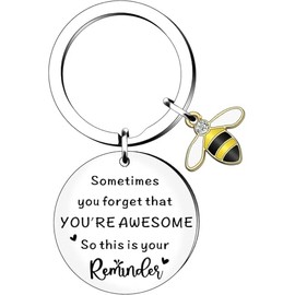 CGBOOM Inspirational Keychain Gift Thank You Gift Keyring for Women Men Best Friend BFF Coworker Boss Graduation Daughter Son Students Birthday Christmas Gifts - Somtimes You Forget You are Awesome