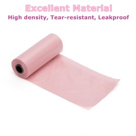 Ginsco 0.8 Gallons Disposable Trash Bags for Mini Car Trash Can, Portable Small Car Garbage Bags, Cars Accessories, Mini Trash Bags, Plastic Trash Bag for Cars/Home/Office (6 Rolls/90Counts) Pink