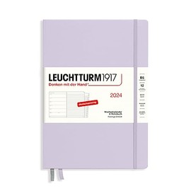 LEUCHTTURM1917 367751 Weekly Calendar & Notebook Composition (B5) 2024, with Extra Book for Addresses and Anniversaries, Lilac, German, 12 Months