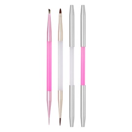 HYWWPFLAY 2Pcs Nail Art Brushes Set for Flower Petal Butterfly Drawing, 3D Gel Acrylic Nail Brush, Fine Liner Nails Design Tool, Professional Watercolor Painting Pen for Manicure DIY Salon