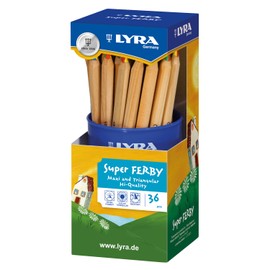 LYRA Super Ferby Chunky Colouring Pencils, 4-Colour Lead, 36 Pieces, Schoolpack, Ideal for Young Children and Primary Schools