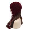 ZLYC Women Cotton Crochet Slouchy Beanie Hat with Tassel Handmade