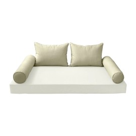 Unbranded |SLIPCOVER ONLY| S4 Outdoor Bolster Backrest Pillow Covers Pipe Trim Full AD005