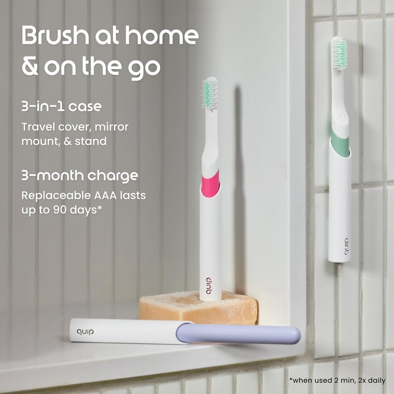 Quip Cepillo de dientes sónico de plástico para adultos Plus