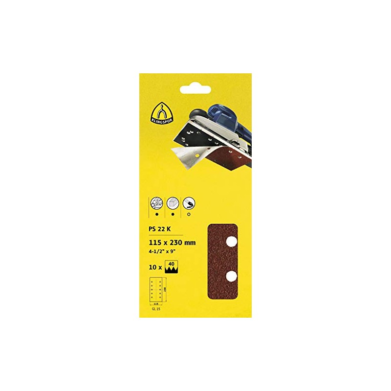 Sanding strips / KLINGSPOR PS 22 K Velour-Backed 70 x
