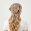 3 Pcs Crochet Bandana, Triangle Head Scarf (White Black, Khaki)